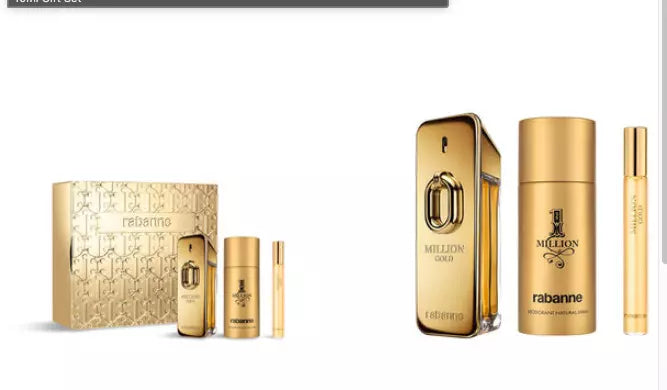 Paco Rabanne Million Gold Edp 50Ml +10Ml + 150 Deodeorant Gift Set (Brand New)