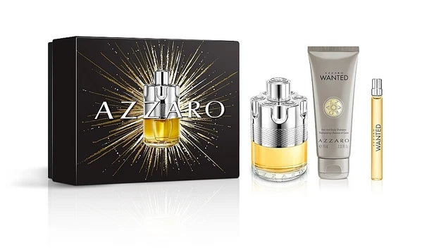Azzaro Wanted Edt 100Ml + 10Ml + 75Ml Shampoo Gift Set (Brand New Sealed)