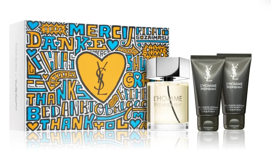Ysl L'Homme Edt 100Ml 50Ml Shower Gel+50Ml Face Gel Gift Set (Brand New Sealed)